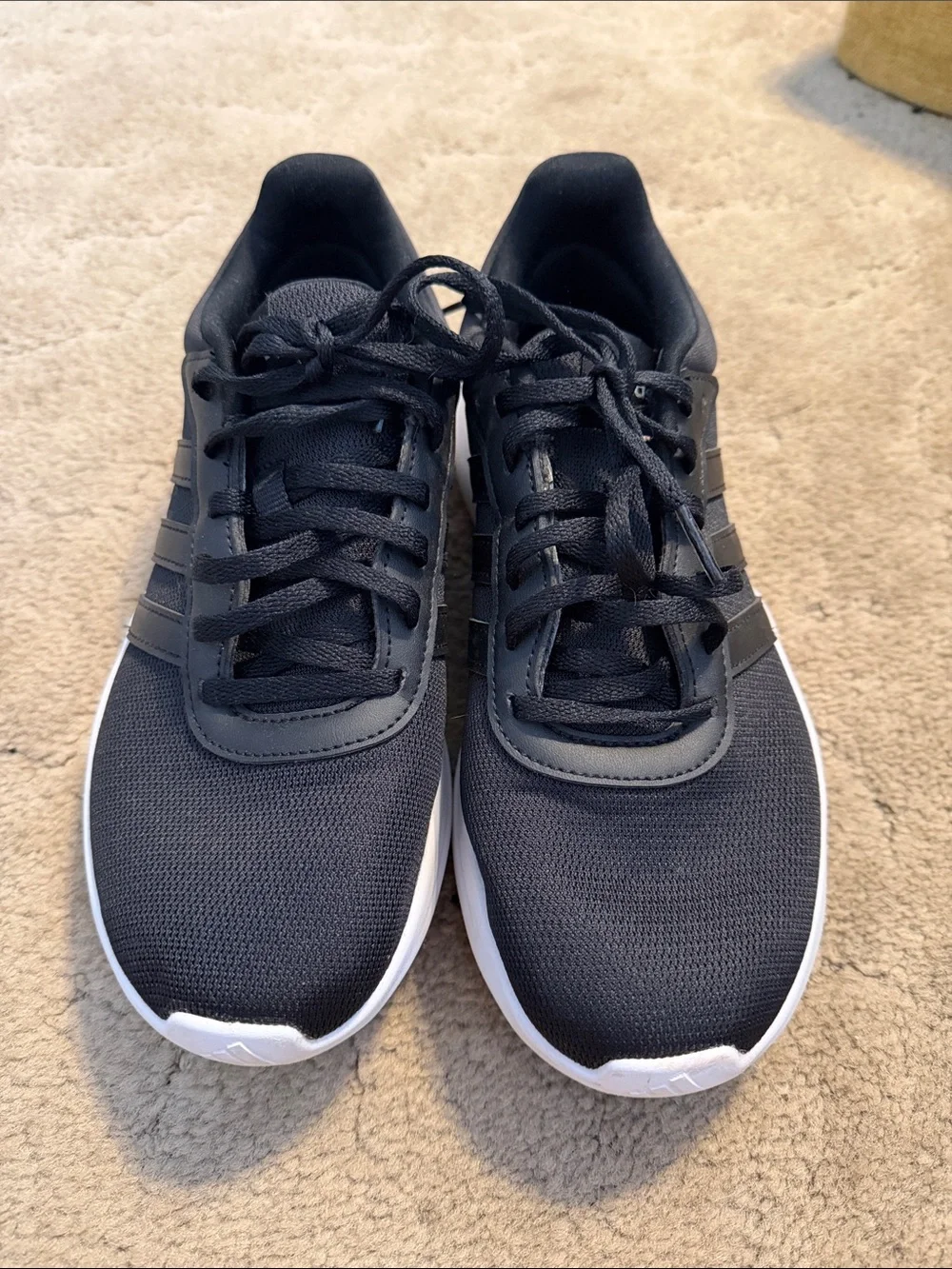 adidas Black Athletic Running Shoes with White Sole